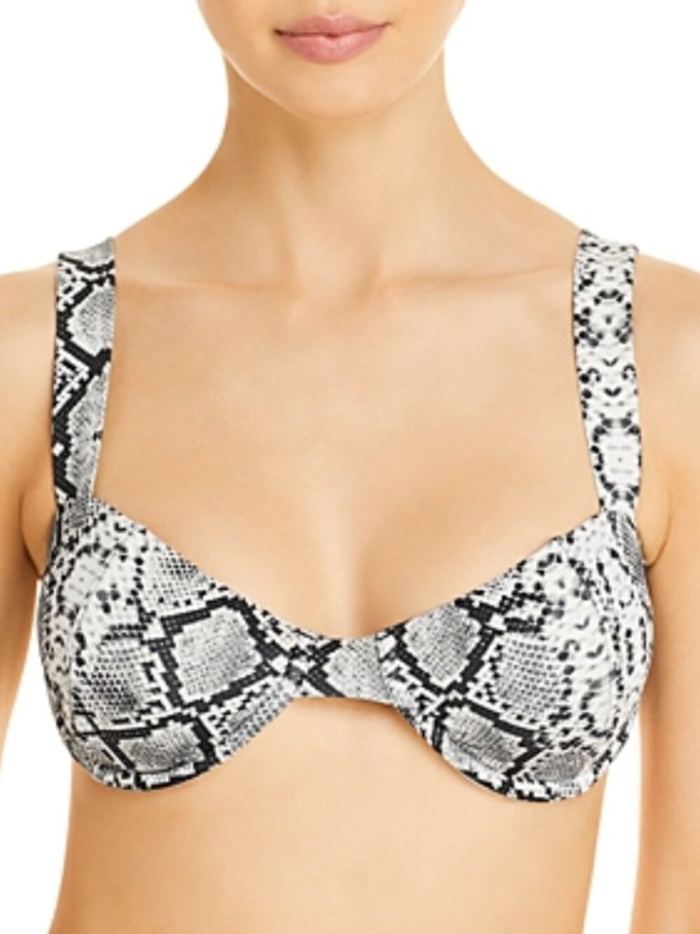 Aqua Swim Women's Snake Print Underwire Padded Bikini Swim Top Beach Swim L NWT